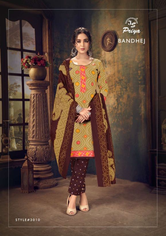 JS Priya Bandhej Vol 3 Cotton Casual Wear Dress Materials